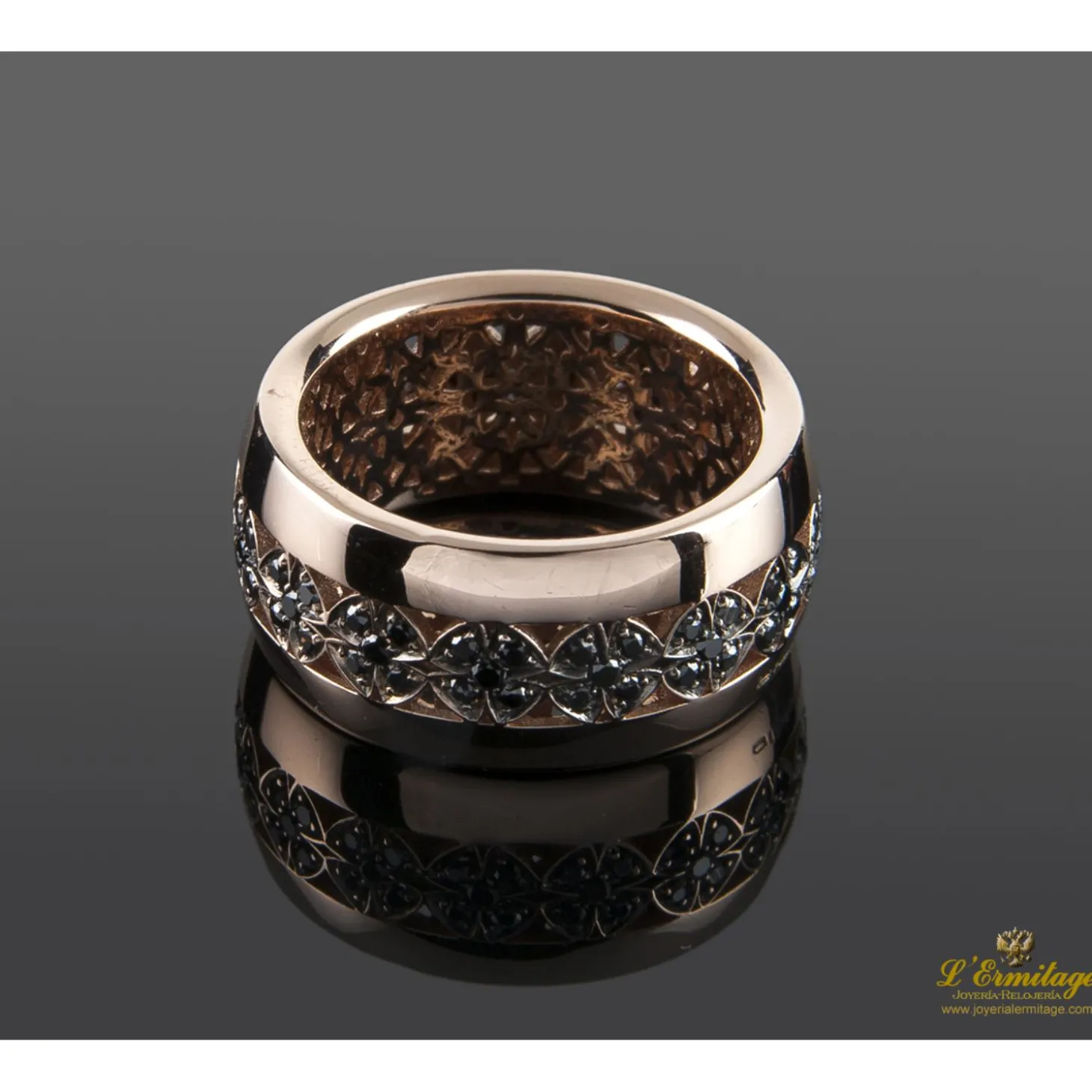 ANILLOS / SORTIJAS Sortija calada oro rosa y zafiros. Nº 15