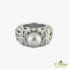 ANILLOS / SORTIJAS Sortija calada oro blanco perla negra y diamantes