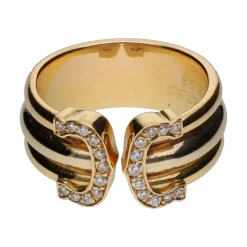 ANILLOS / SORTIJAS Sortija c de cartier en oro amarillo y oro blanco con brillantes. Talla 53.