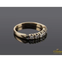 ANILLOS / SORTIJAS Sortija cinquillo antigua oro amarillo y circonitas. Talla nº: 14 talla nº14.