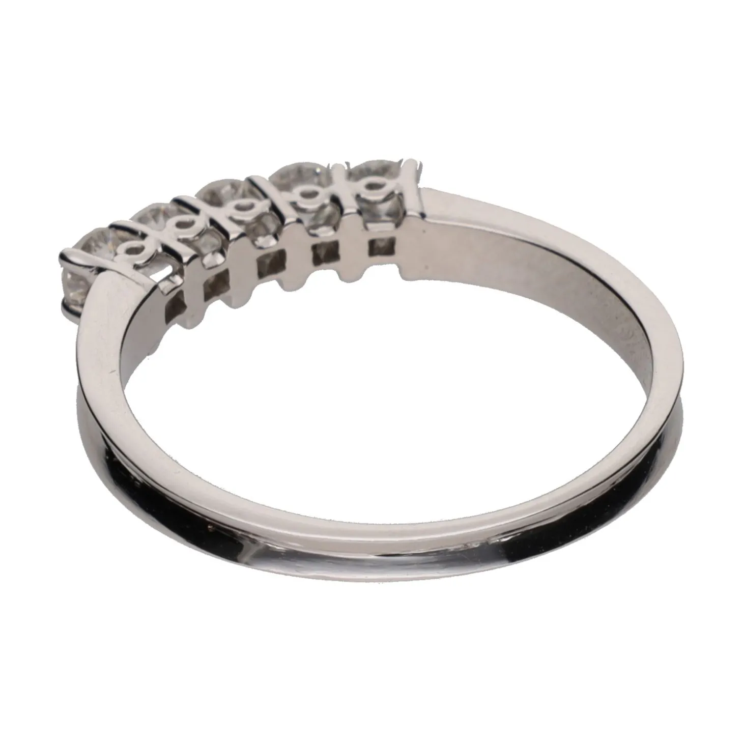 ANILLOS / SORTIJAS Sortija cinquillo en oro blanco con brillantes. Talla 16.
