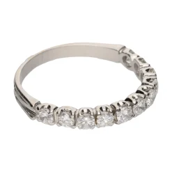 ANILLOS / SORTIJAS Sortija cintillo en oro blanco con brillantes. Talla 17.