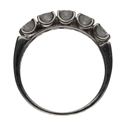 ANILLOS / SORTIJAS Sortija cinquillo en oro blanco con brillantes. Talla 14.