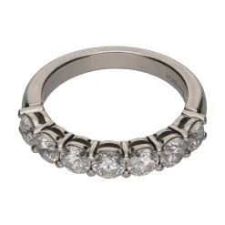 ANILLOS / SORTIJAS Sortija cintillo tiffany en platino y brillantes. Talla 6.