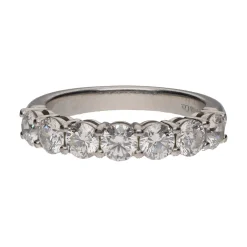 ANILLOS / SORTIJAS Sortija cintillo tiffany en platino y brillantes. Talla 6.