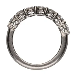 ANILLOS / SORTIJAS Sortija cintillo tiffany en platino y brillantes. Talla 6.