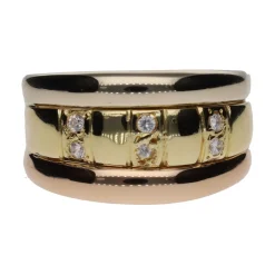 ANILLOS / SORTIJAS Sortija en oro amarillo y circonitas. Talla 10.