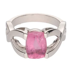 ANILLOS / SORTIJAS Sortija en oro blanco con topacio rosa.