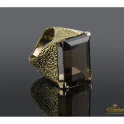 ANILLOS / SORTIJAS Sortija en oro marillo con cuarzo ahumado