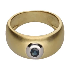 ANILLOS / SORTIJAS Sortija en oro amarillo con un zafiro. Talla 11.