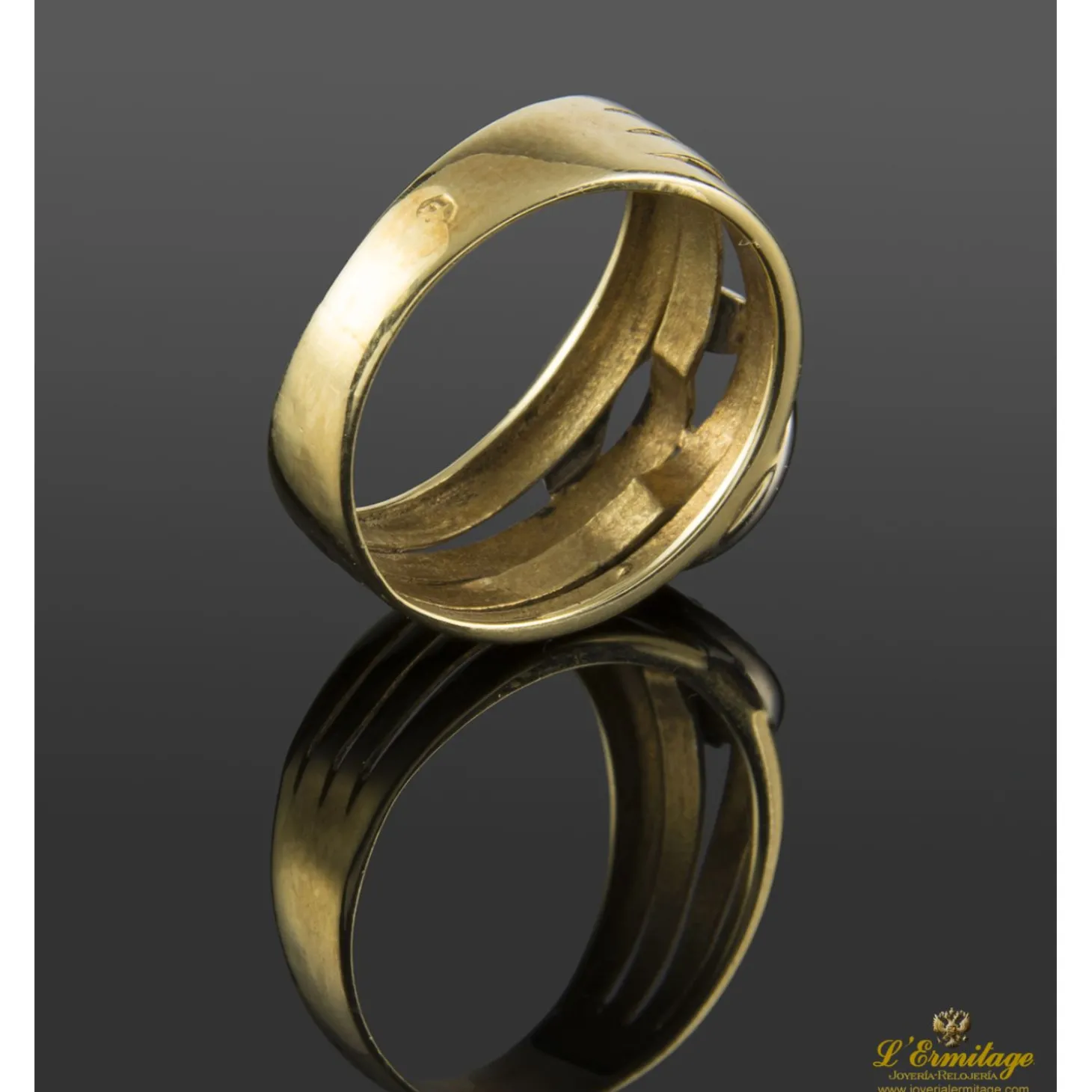 ANILLOS / SORTIJAS Sortija en oro amarillo y oro blanco con brillantes