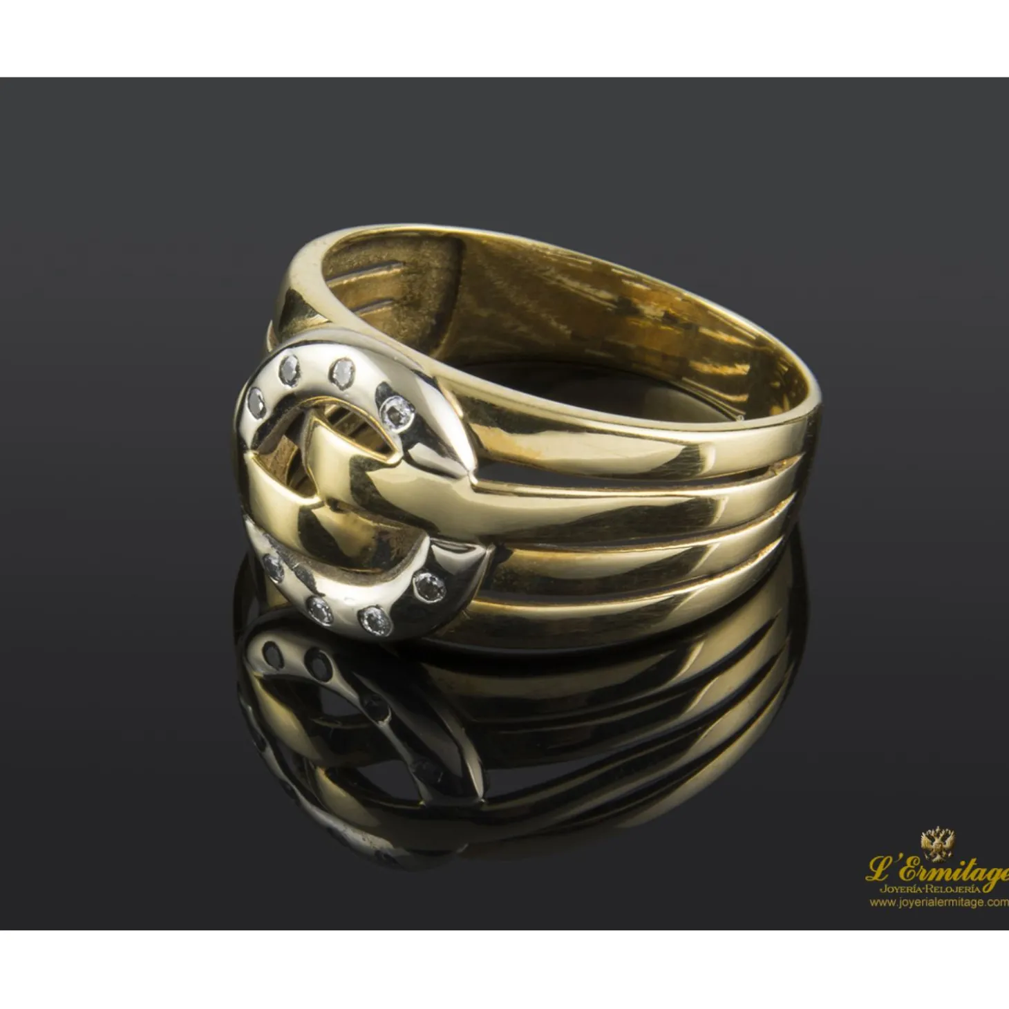 ANILLOS / SORTIJAS Sortija en oro amarillo y oro blanco con brillantes