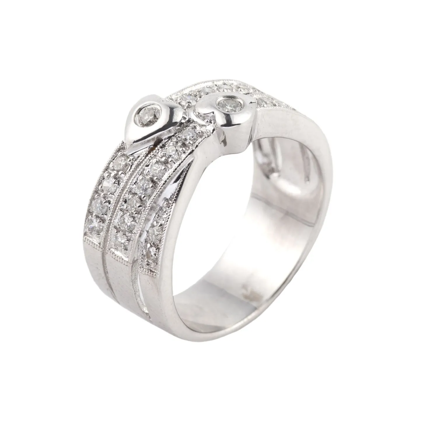 ANILLOS / SORTIJAS Sortija en oro blanco con brillantes. Talla 15.