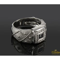 ANILLOS / SORTIJAS Sortija en oro blanco con zafiro y brillantes