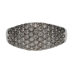 ANILLOS / SORTIJAS Sortija en oro blanco con cuajado de brillantes. Talla 14.
