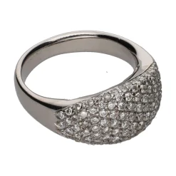 ANILLOS / SORTIJAS Sortija en oro blanco con cuajado de brillantes. Talla 14.