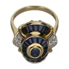 ANILLOS / SORTIJAS Sortija en oro amarillo con zafiros y brillantes.