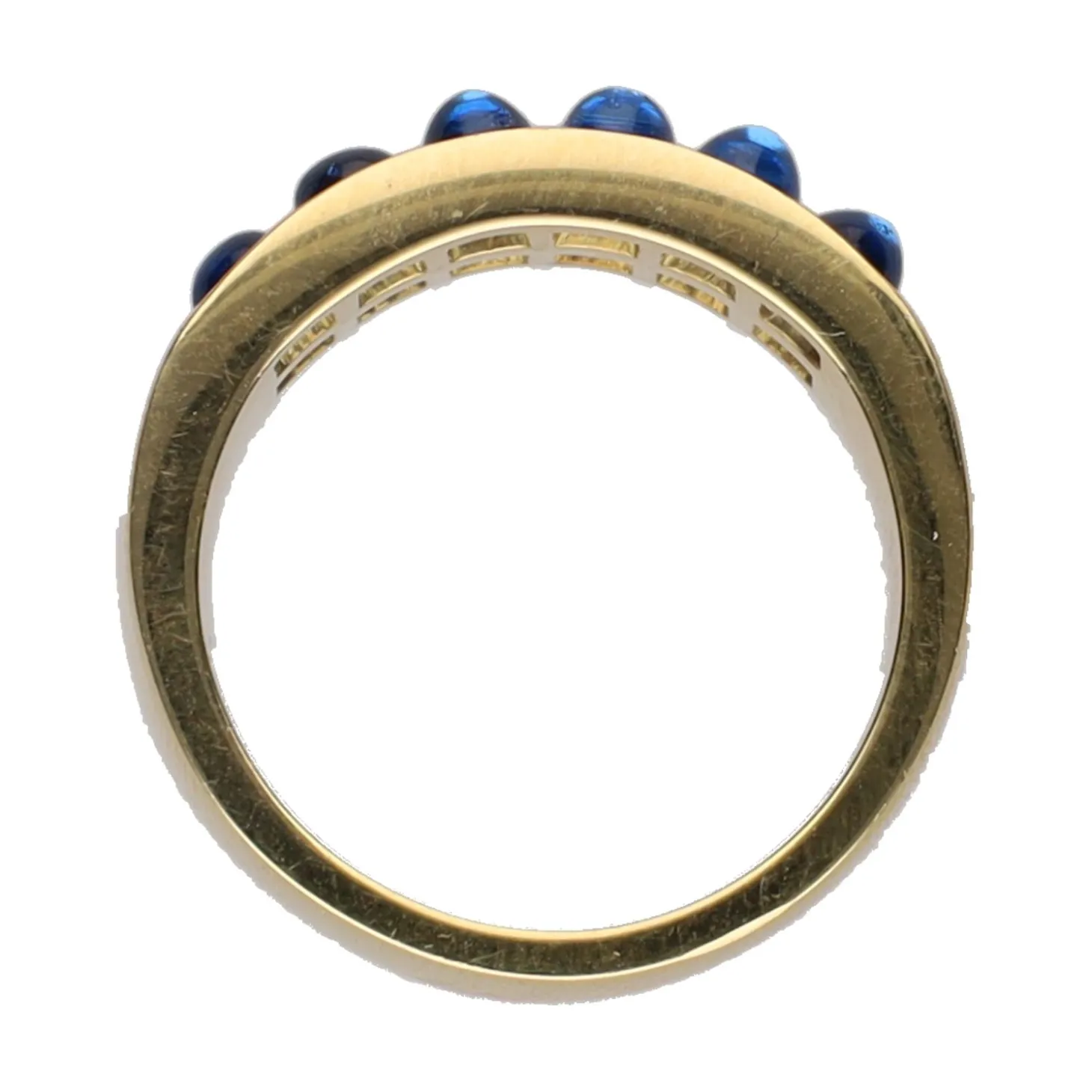 ANILLOS / SORTIJAS Sortija en oro amarillo con zafiros y brillantes. Talla 16.