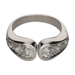 ANILLOS / SORTIJAS Sortija en oro blanco con brillantes. Talla 10.