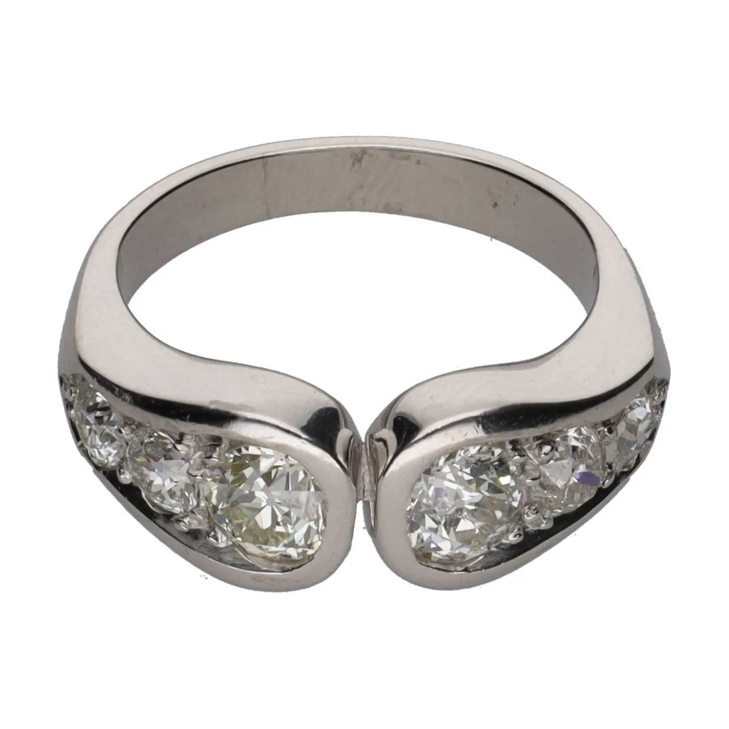 ANILLOS / SORTIJAS Sortija en oro blanco con brillantes. Talla 10.