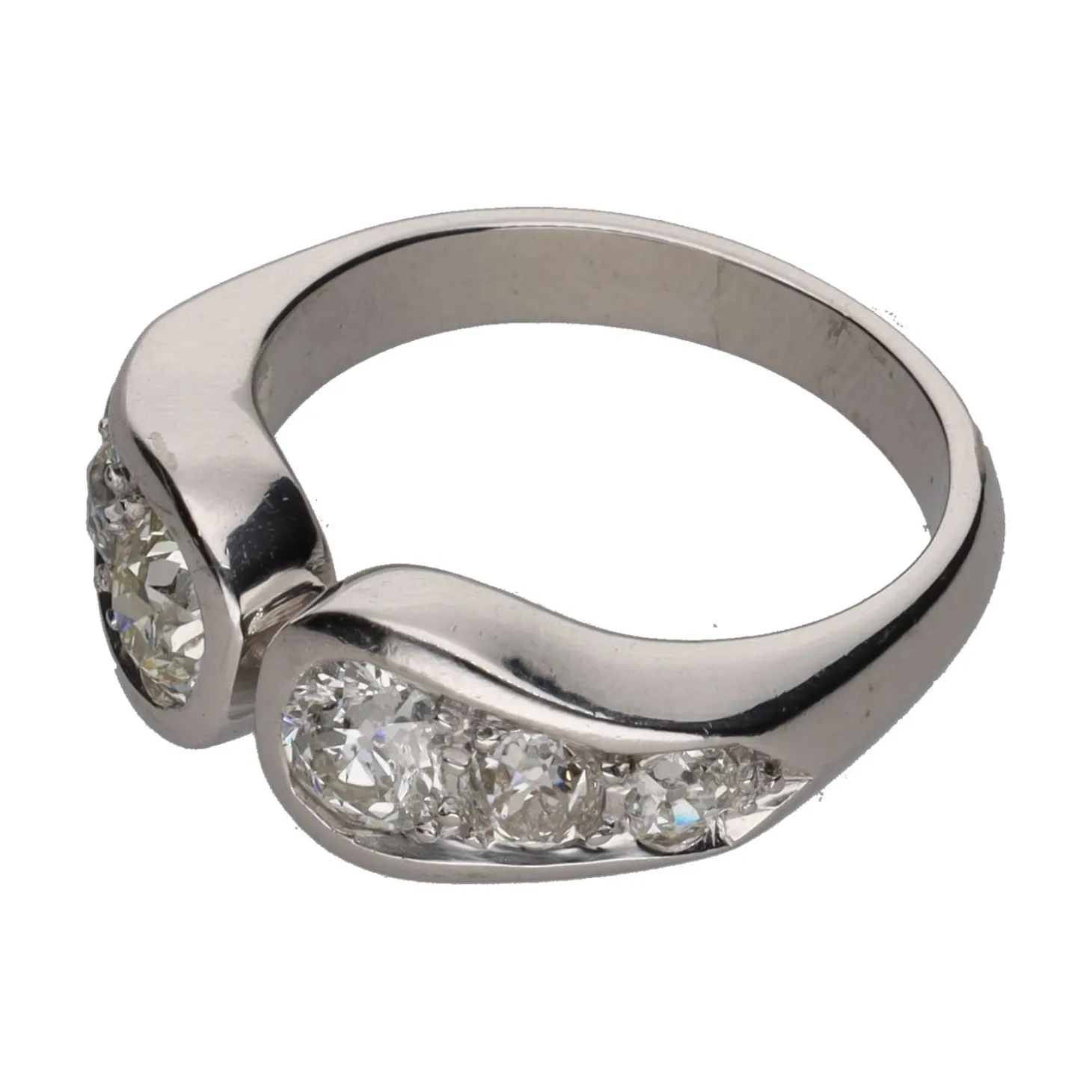 ANILLOS / SORTIJAS Sortija en oro blanco con brillantes. Talla 10.