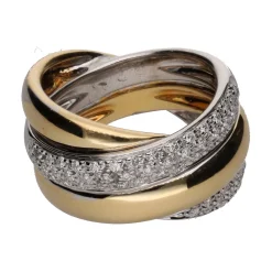 ANILLOS / SORTIJAS Sortija en oro blanco y oro amarillo con brillantes. Talla 13.
