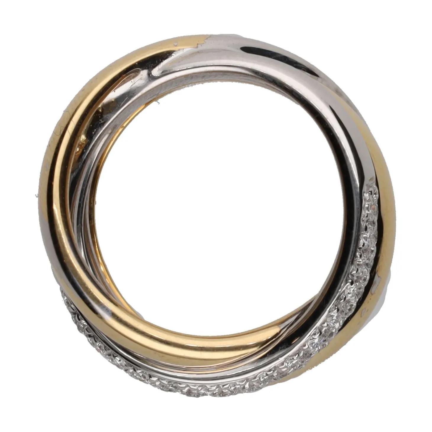 ANILLOS / SORTIJAS Sortija en oro blanco y oro amarillo con brillantes. Talla 13.