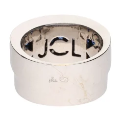 ANILLOS / SORTIJAS Sortija en oro blanco con zafiros y brillantes. Talla 15.