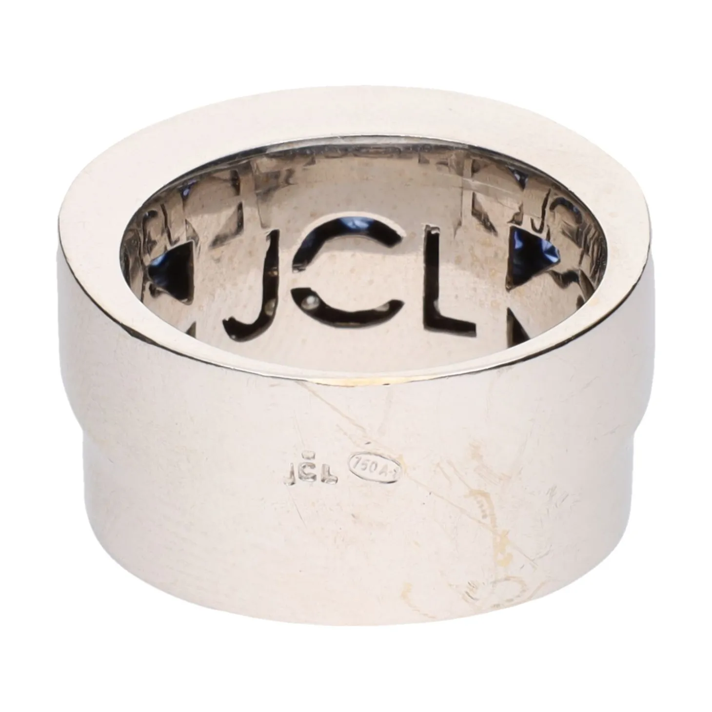 ANILLOS / SORTIJAS Sortija en oro blanco con zafiros y brillantes. Talla 15.