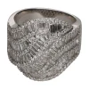 ANILLOS / SORTIJAS Sortija en oro blanco con diamantes naturales. Talla 12.