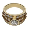 ANILLOS / SORTIJAS Sortija en oro amarillo y brillantes. Talla 12.