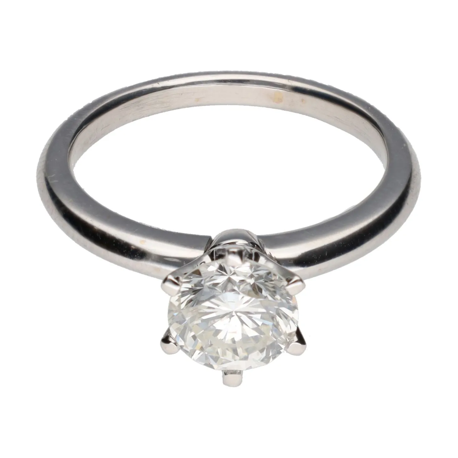 ANILLOS / SORTIJAS Sortija en oro blanco con un brillante 1,23ct , si 1 , f. Talla 13.