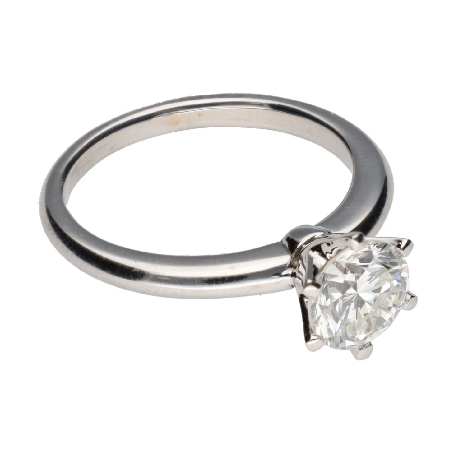 ANILLOS / SORTIJAS Sortija en oro blanco con un brillante 1,23ct , si 1 , f. Talla 13.