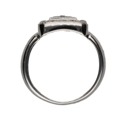 ANILLOS / SORTIJAS Sortija en oro blanco con esmeraldas y brillantes. Talla 12.