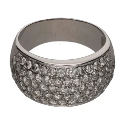 ANILLOS / SORTIJAS Sortija en oro blanco con pavé de brillantes. Talla 14.
