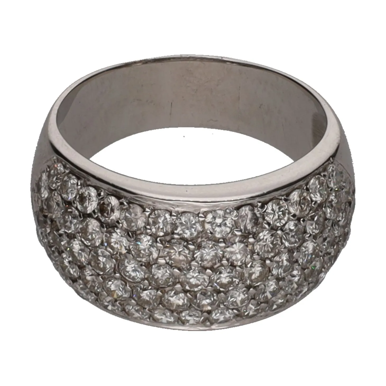 ANILLOS / SORTIJAS Sortija en oro blanco con pavé de brillantes. Talla 14.
