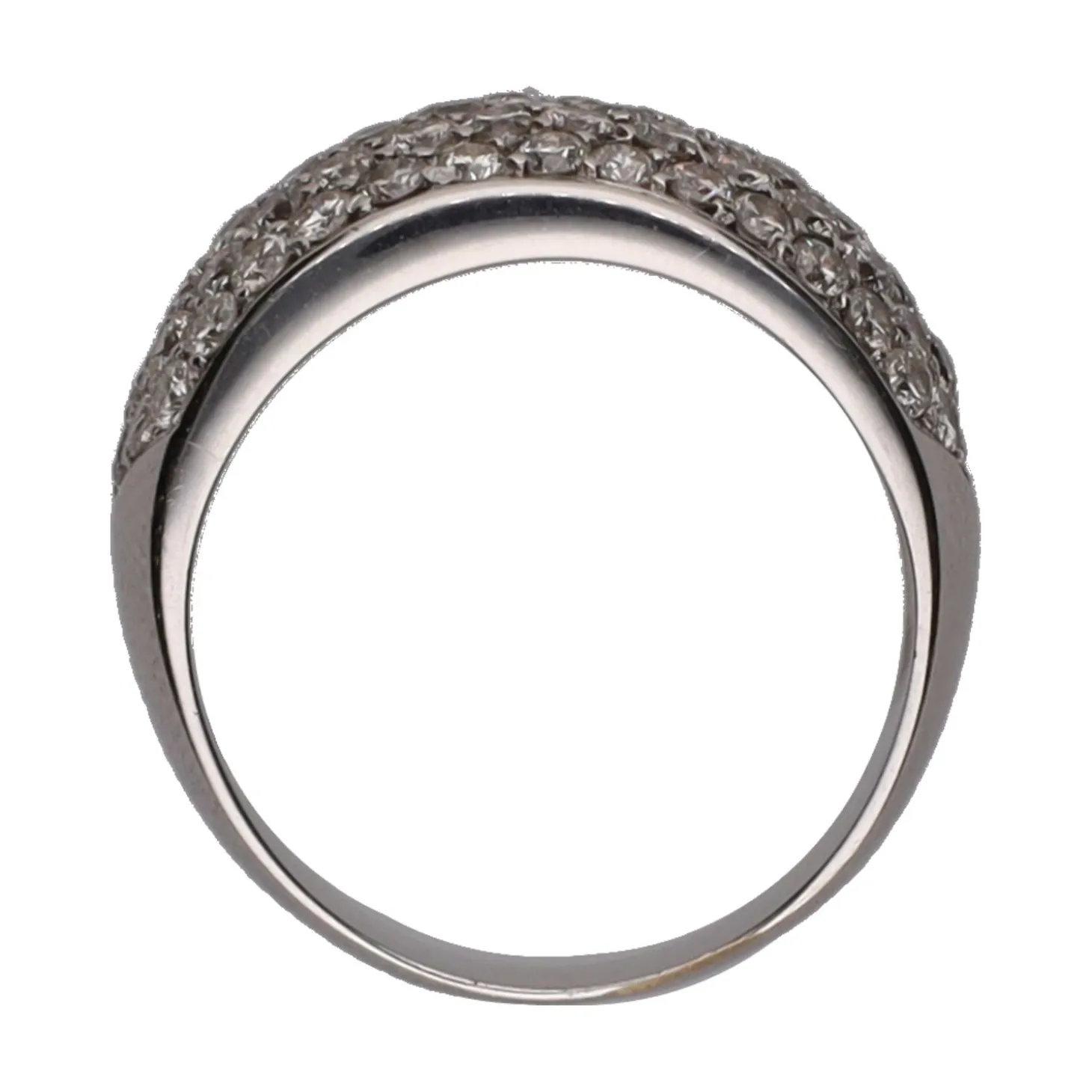 ANILLOS / SORTIJAS Sortija en oro blanco con pavé de brillantes. Talla 14.