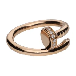 ANILLOS / SORTIJAS Sortija juste un clou de cartier en oro rosa con brillantes. Talla 51.