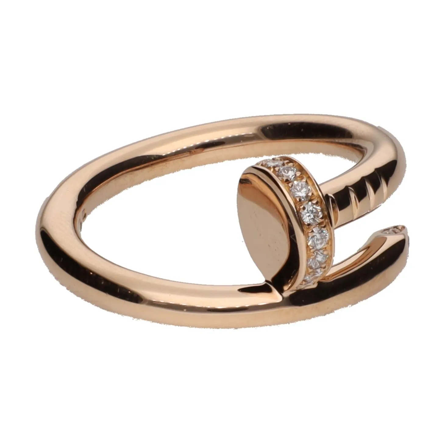 ANILLOS / SORTIJAS Sortija juste un clou de cartier en oro rosa con brillantes. Talla 51.