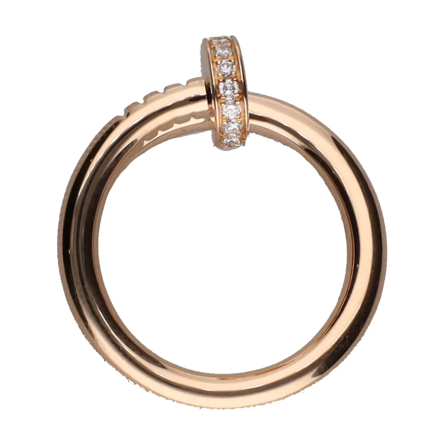 ANILLOS / SORTIJAS Sortija juste un clou de cartier en oro rosa con brillantes. Talla 51.