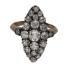 ANILLOS / SORTIJAS Sortija lanzadera antigua siglo xix cuajado de brillantes. Talla 12.