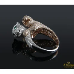 ANILLOS / SORTIJAS Sortija leopardos oro blanco y oro rosa con cuajado de diamantes.