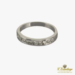 ANILLOS / SORTIJAS Sortija media alianza oro blanco y diamantes. Talla nº 13.