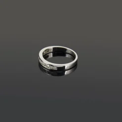 ANILLOS / SORTIJAS Sortija media alianza oro blanco y diamantes. Talla nº 13.