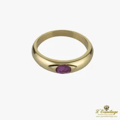 ANILLOS / SORTIJAS Sortija media caña oro amarillo y rubí