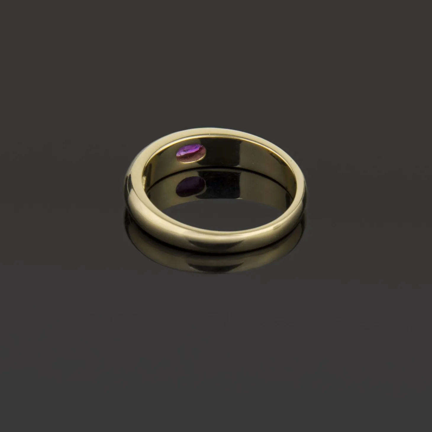 ANILLOS / SORTIJAS Sortija media caña oro amarillo y rubí