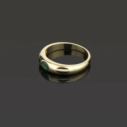 ANILLOS / SORTIJAS Sortija media caña oro amarillo y esmeralda