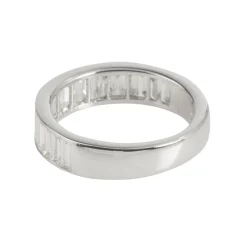 ANILLOS / SORTIJAS Sortija media alianza oro blanco y baguettes. Talla nº: 12