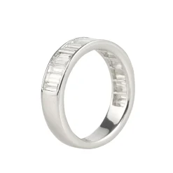 ANILLOS / SORTIJAS Sortija media alianza oro blanco y baguettes. Talla nº: 12