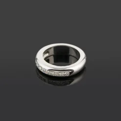 ANILLOS / SORTIJAS Sortija media alianza oro blanco y diamantes. Talla nº 14.